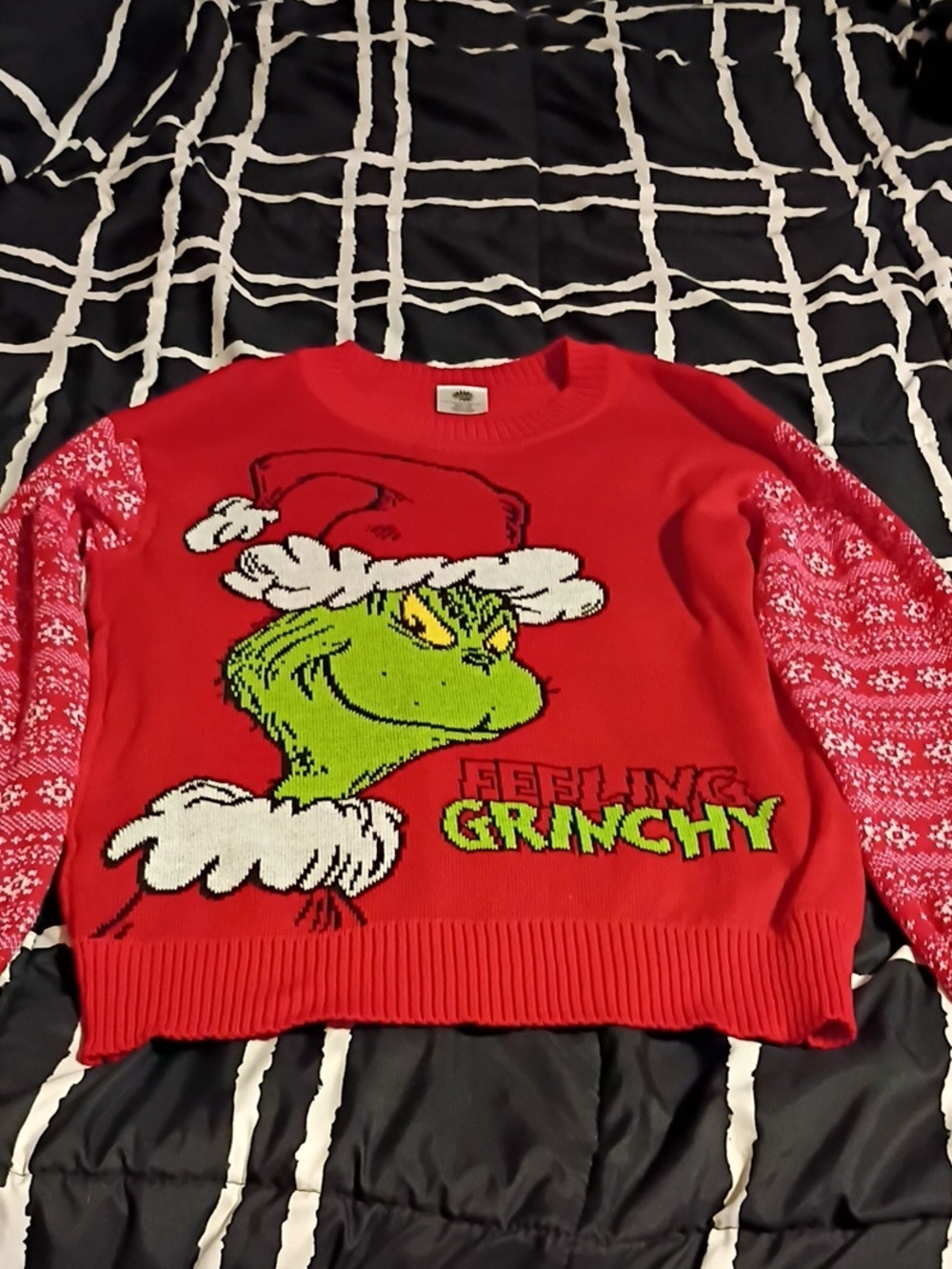 Red Grinch Holiday Sweater - Feeling Grinchy